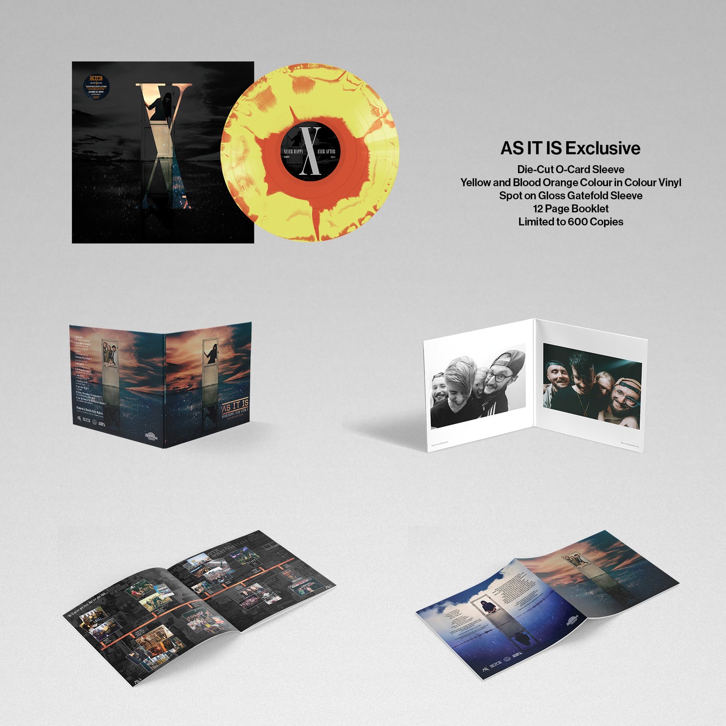 Never Happy, Ever After X Vinyl (Kissimmee Sky Edition - Yellow & Blood Orange - Gatefold 12” in die-cut Sleeve)