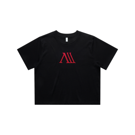 Eras Embroidered Crop Top - TGD - Black