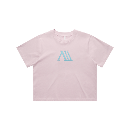 Eras Embroidered Crop Top - okay - Pink